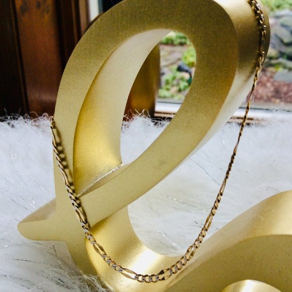 Two-Toned 14K Gold Ankle Bracelet 9" - Picture 5 of 16